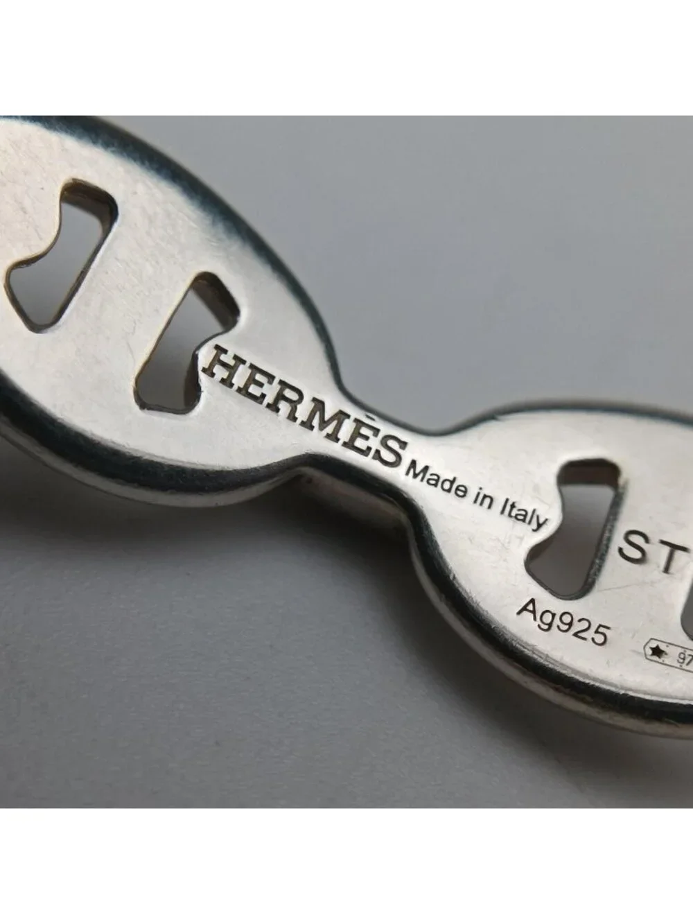 Hermes Chaine D'ancre Ancene Silver Bracelet